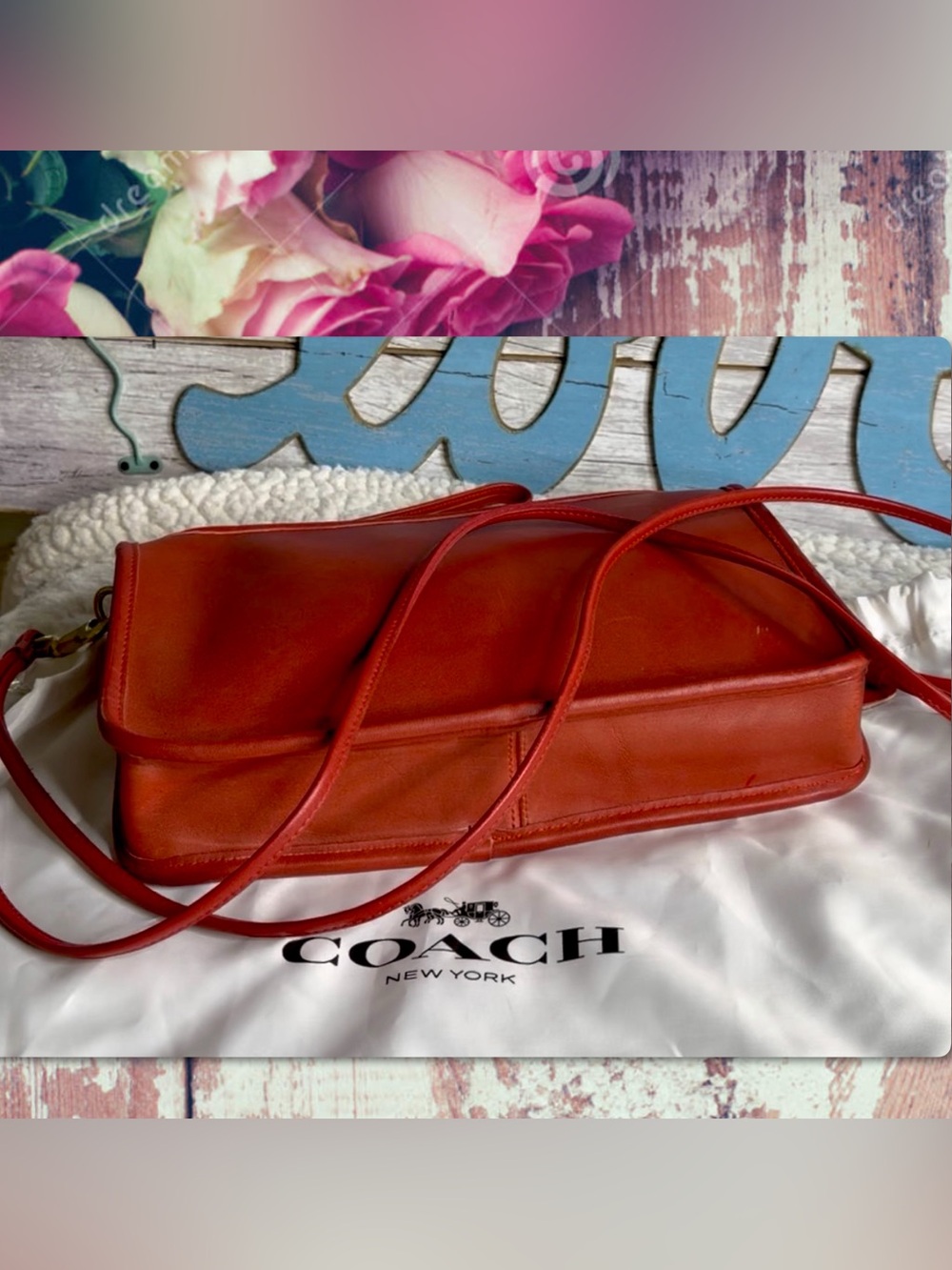 VINTAGE COACH NEW YORK CITY BASIC BAG in RED 9455 - Picture 10 of 16